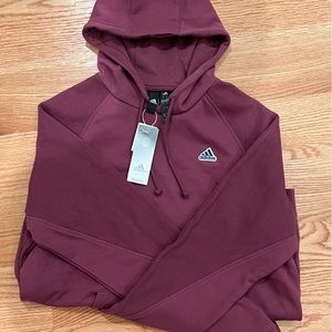 Adidas Wine Ribbed Hoodie